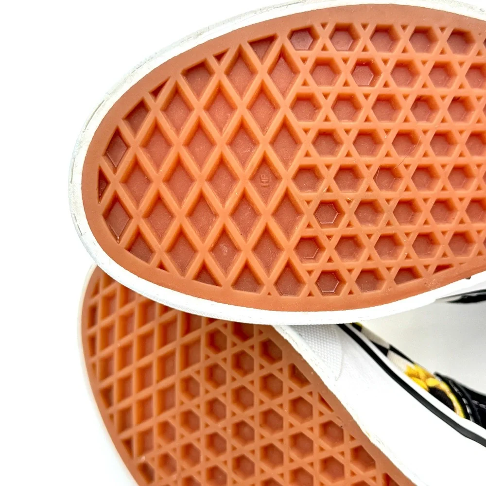 VANS Asher Sunflower Black and White‎ Checkerboard Missy Size 4.5
